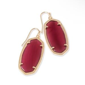 Kendra Scott Elle Maroon and Gold Earrings